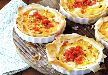 Mini-quiches met pompoen