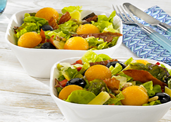 Hoofdgerechten, salade – Salade-met-meloenbolletjes