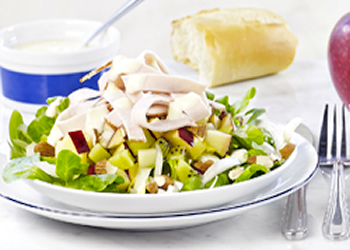 Hoofdgerechten, salade – Witloofslaatje-Appel-kiwi-frisse-kaas