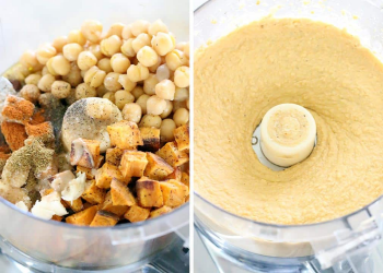 Sausen, hummus – Zoete aardappel-komijn-Hummus-step-by-step